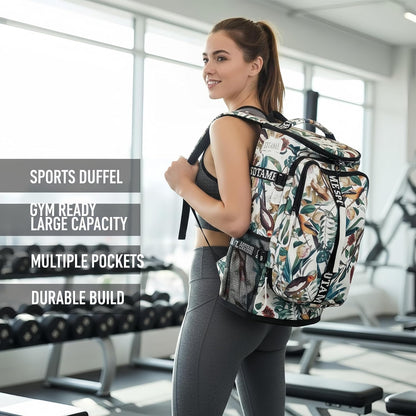Gym Duffle Bag Backpack,4‑Way Waterproof with Shoe Compartment Travel Laptop
