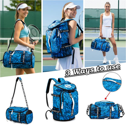 Gym Duffle Bag Backpack,4‑Way Waterproof with Shoe Compartment Travel Laptop