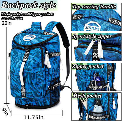 Gym Duffle Bag Backpack,4‑Way Waterproof with Shoe Compartment Travel Laptop