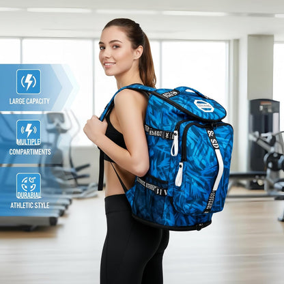 Gym Duffle Bag Backpack,4‑Way Waterproof with Shoe Compartment Travel Laptop