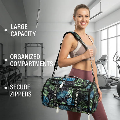 Gym Duffle Bag Backpack,4‑Way Waterproof with Shoe Compartment Travel Laptop