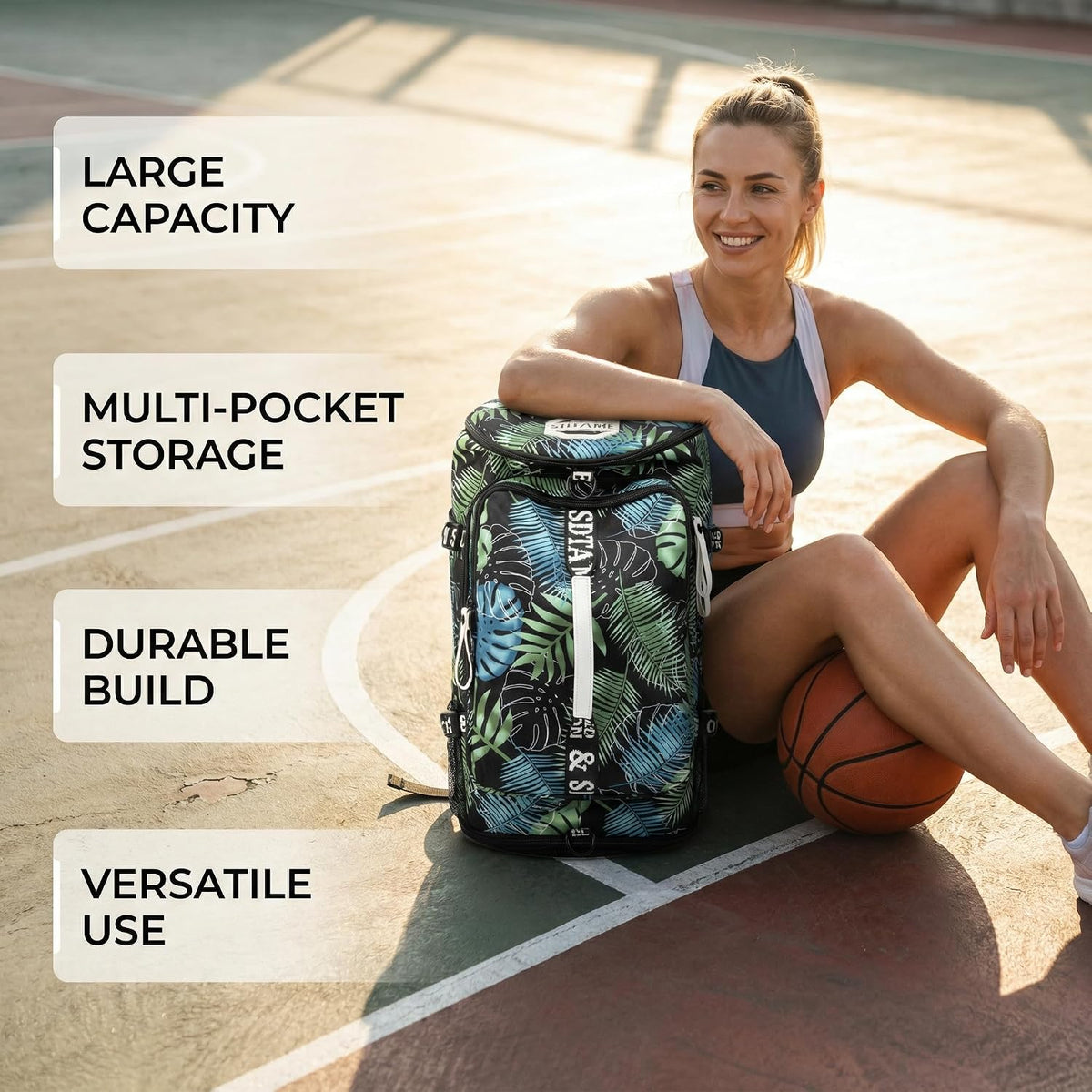 Gym Duffle Bag Backpack,4‑Way Waterproof with Shoe Compartment Travel Laptop