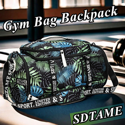 Gym Duffle Bag Backpack,4‑Way Waterproof with Shoe Compartment Travel Laptop
