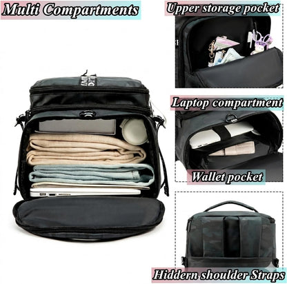 Gym Duffle Bag Backpack,4‑Way Waterproof with Shoe Compartment Travel Laptop