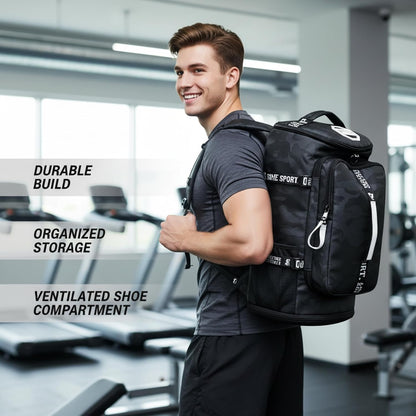 Gym Duffle Bag Backpack,4‑Way Waterproof with Shoe Compartment Travel Laptop