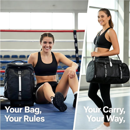Gym Duffle Bag Backpack,4‑Way Waterproof with Shoe Compartment Travel Laptop