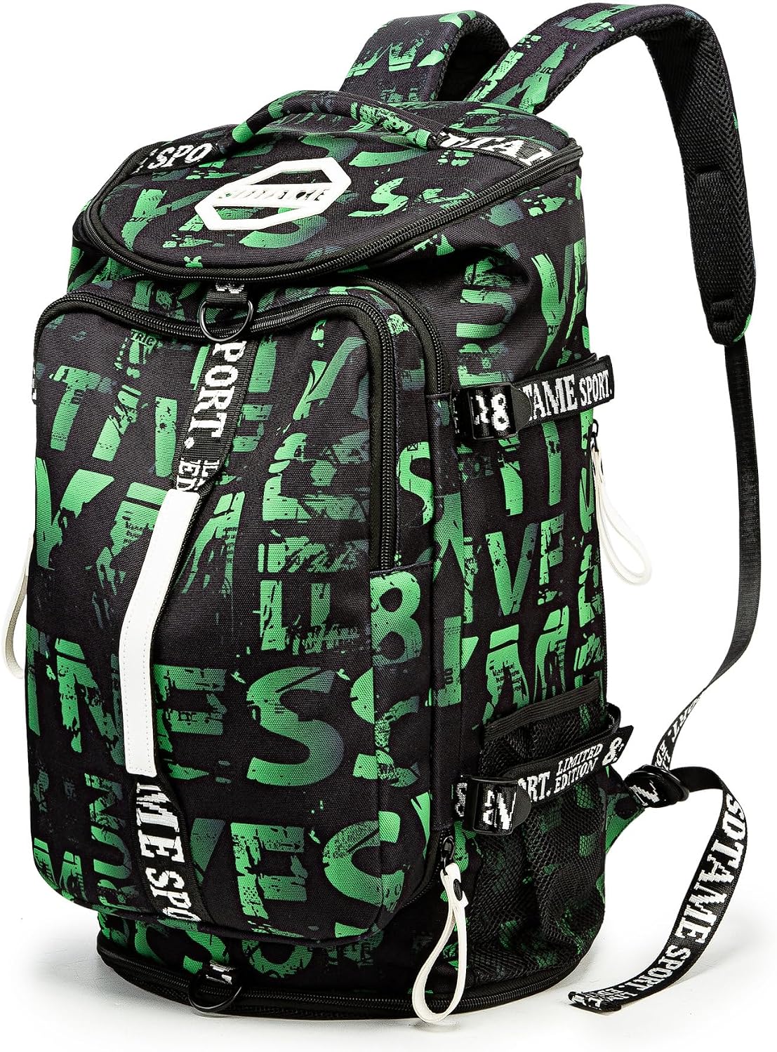 Gym Duffle Bag Backpack,4‑Way Waterproof with Shoe Compartment Travel Laptop