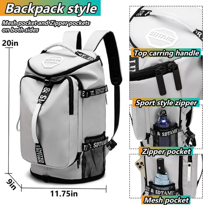 Gym Duffle Bag Backpack,4‑Way Waterproof with Shoe Compartment Travel Laptop