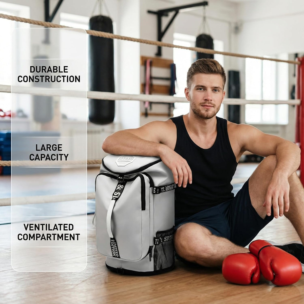 Gym Duffle Bag Backpack,4‑Way Waterproof with Shoe Compartment Travel Laptop