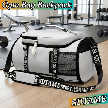 Gym Duffle Bag Backpack,4‑Way Waterproof with Shoe Compartment Travel Laptop