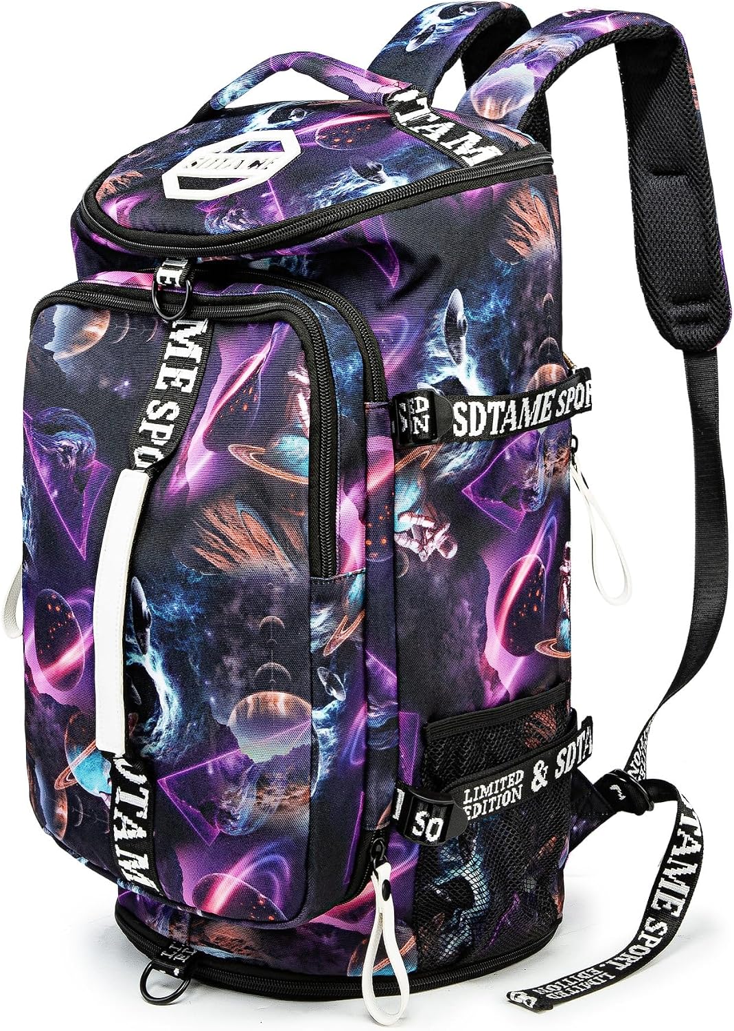 Gym Duffle Bag Backpack,4‑Way Waterproof with Shoe Compartment Travel Laptop