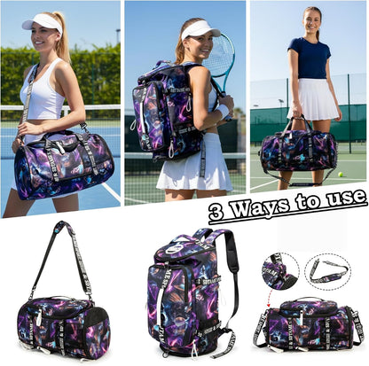 Gym Duffle Bag Backpack,4‑Way Waterproof with Shoe Compartment Travel Laptop