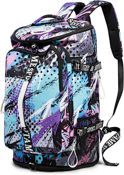 Gym Duffle Bag Backpack,4‑Way Waterproof with Shoe Compartment Travel Laptop