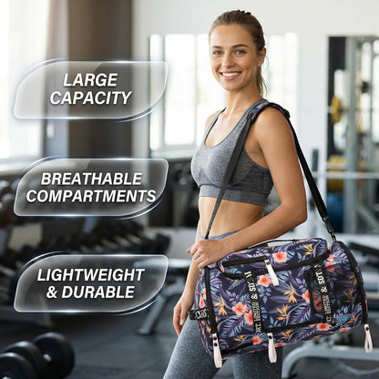 Gym Duffle Bag Backpack,4‑Way Waterproof with Shoe Compartment Travel Laptop