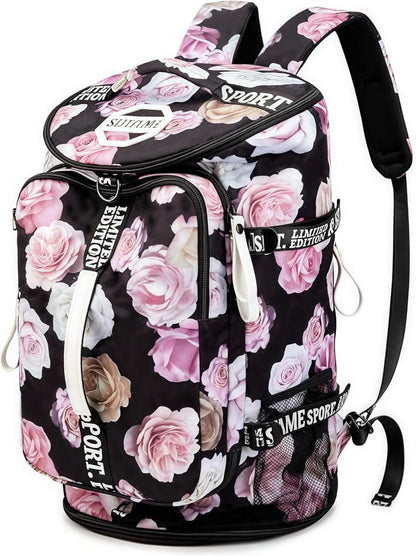Gym Duffle Bag Backpack,4‑Way Waterproof with Shoe Compartment Travel Laptop