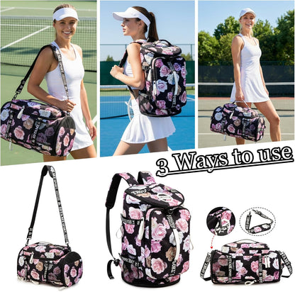 Gym Duffle Bag Backpack,4‑Way Waterproof with Shoe Compartment Travel Laptop