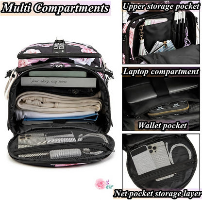 Gym Duffle Bag Backpack,4‑Way Waterproof with Shoe Compartment Travel Laptop