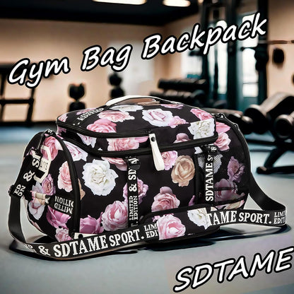 Gym Duffle Bag Backpack,4‑Way Waterproof with Shoe Compartment Travel Laptop