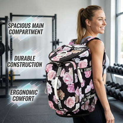 Gym Duffle Bag Backpack,4‑Way Waterproof with Shoe Compartment Travel Laptop