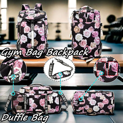 Gym Duffle Bag Backpack,4‑Way Waterproof with Shoe Compartment Travel Laptop