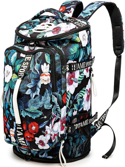 Gym Duffle Bag Backpack,4‑Way Waterproof with Shoe Compartment Travel Laptop