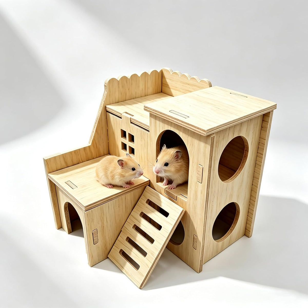 Wooden Hamster Hideout, Cage Accessories Small Pet Enrichment Toy