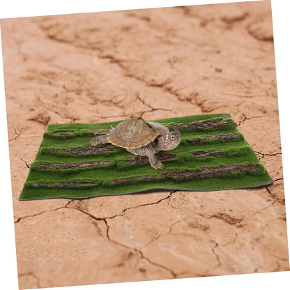 Multifunctional Reptile Tank Carpet Realistic Grass Rug for Turtle Basking Pad Aquarium Grass Mat Outdoor Rug