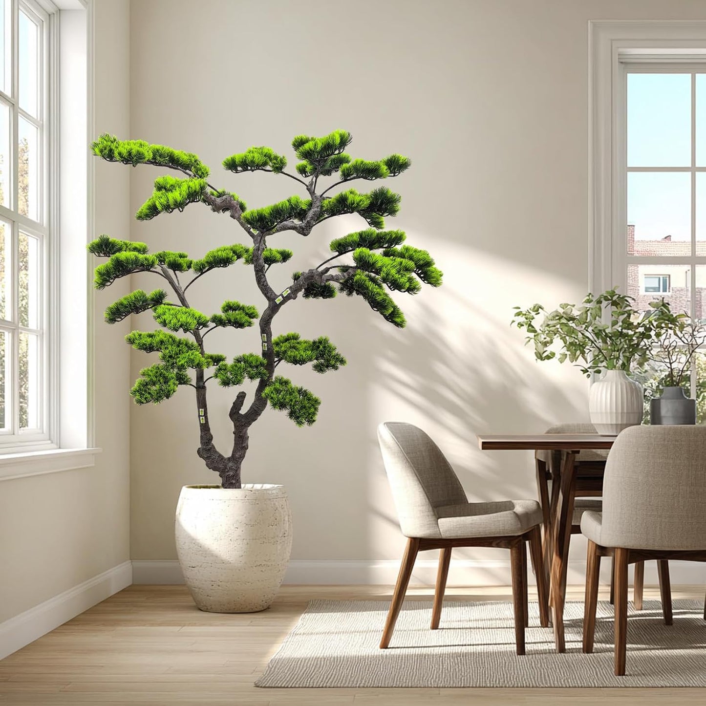 3.5ft（43in） Artificial Bonsai Tree Juniper Faux Plants Indoor Big Fake Plants Decor with Ceramic Pots for Home Table Office Desk Bathroom Shelf Bedroom Living Room Farmhouse Decorations