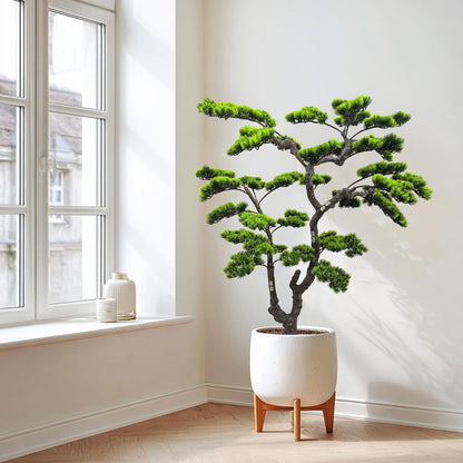 3.5ft（43in） Artificial Bonsai Tree Juniper Faux Plants Indoor Big Fake Plants Decor with Ceramic Pots for Home Table Office Desk Bathroom Shelf Bedroom Living Room Farmhouse Decorations