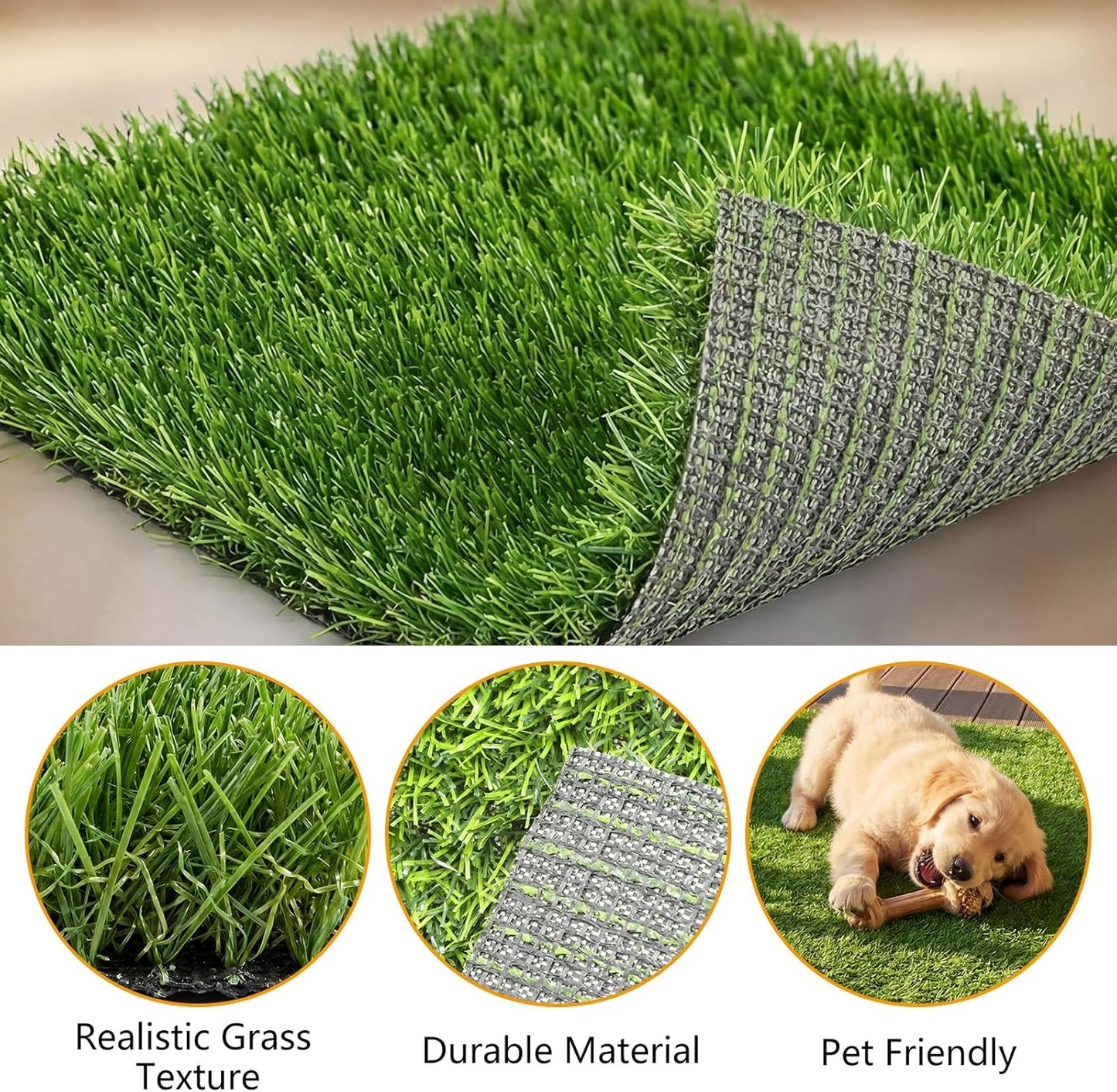 Grass Pad for Dogs Potty 39.3×31.5 Inches, Grass Pee Pad Washable Reusable Fake Grass for Dog Potty Training, Easy to Clean, Quick-Drying, Odor-Resistant.