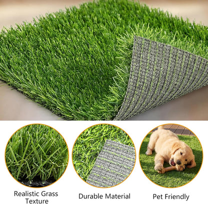 Grass Pad for Dogs Potty 39.3×31.5 Inches, Grass Pee Pad Washable Reusable Fake Grass for Dog Potty Training, Easy to Clean, Quick-Drying, Odor-Resistant.