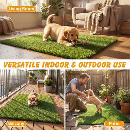 Grass Pad for Dogs Potty 39.3×31.5 Inches, Grass Pee Pad Washable Reusable Fake Grass for Dog Potty Training, Easy to Clean, Quick-Drying, Odor-Resistant.