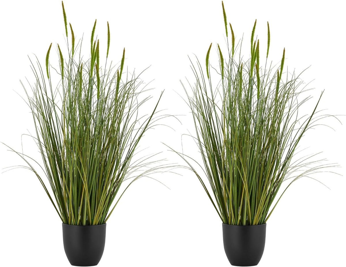 Artificial Grass Plant, 27 inch Faux Onion Grass Fake Greenery Shrubs Plant, Premium PVC for Indoor Outdoor House Home Garden Office Room Décor, Housewarming, 8 Pack Green