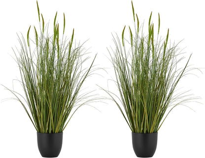 Artificial Grass Plant, 27 inch Faux Onion Grass Fake Greenery Shrubs Plant, Premium PVC for Indoor Outdoor House Home Garden Office Room Décor, Housewarming, 8 Pack Green