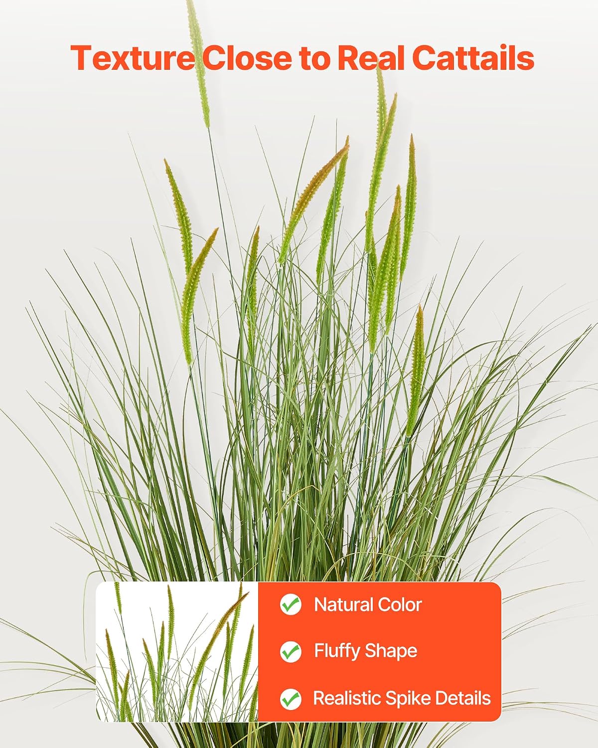 Artificial Grass Plant, 27 inch Faux Onion Grass Fake Greenery Shrubs Plant, Premium PVC for Indoor Outdoor House Home Garden Office Room Décor, Housewarming, 8 Pack Green