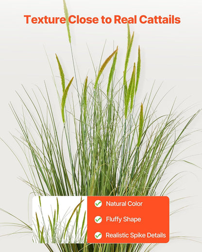 Artificial Grass Plant, 27 inch Faux Onion Grass Fake Greenery Shrubs Plant, Premium PVC for Indoor Outdoor House Home Garden Office Room Décor, Housewarming, 8 Pack Green