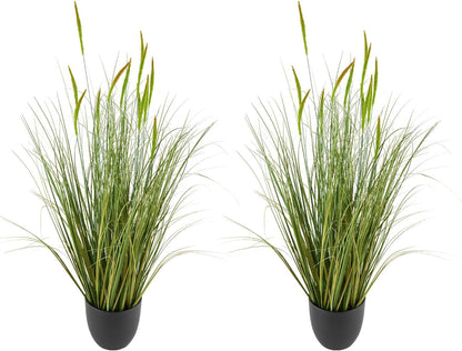 Artificial Grass Plant, 27 inch Faux Onion Grass Fake Greenery Shrubs Plant, Premium PVC for Indoor Outdoor House Home Garden Office Room Décor, Housewarming, 8 Pack Green