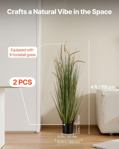 Artificial Grass Plant, 27 inch Faux Onion Grass Fake Greenery Shrubs Plant, Premium PVC for Indoor Outdoor House Home Garden Office Room Décor, Housewarming, 8 Pack Green