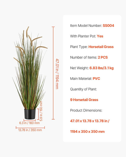 Artificial Grass Plant, 27 inch Faux Onion Grass Fake Greenery Shrubs Plant, Premium PVC for Indoor Outdoor House Home Garden Office Room Décor, Housewarming, 8 Pack Green