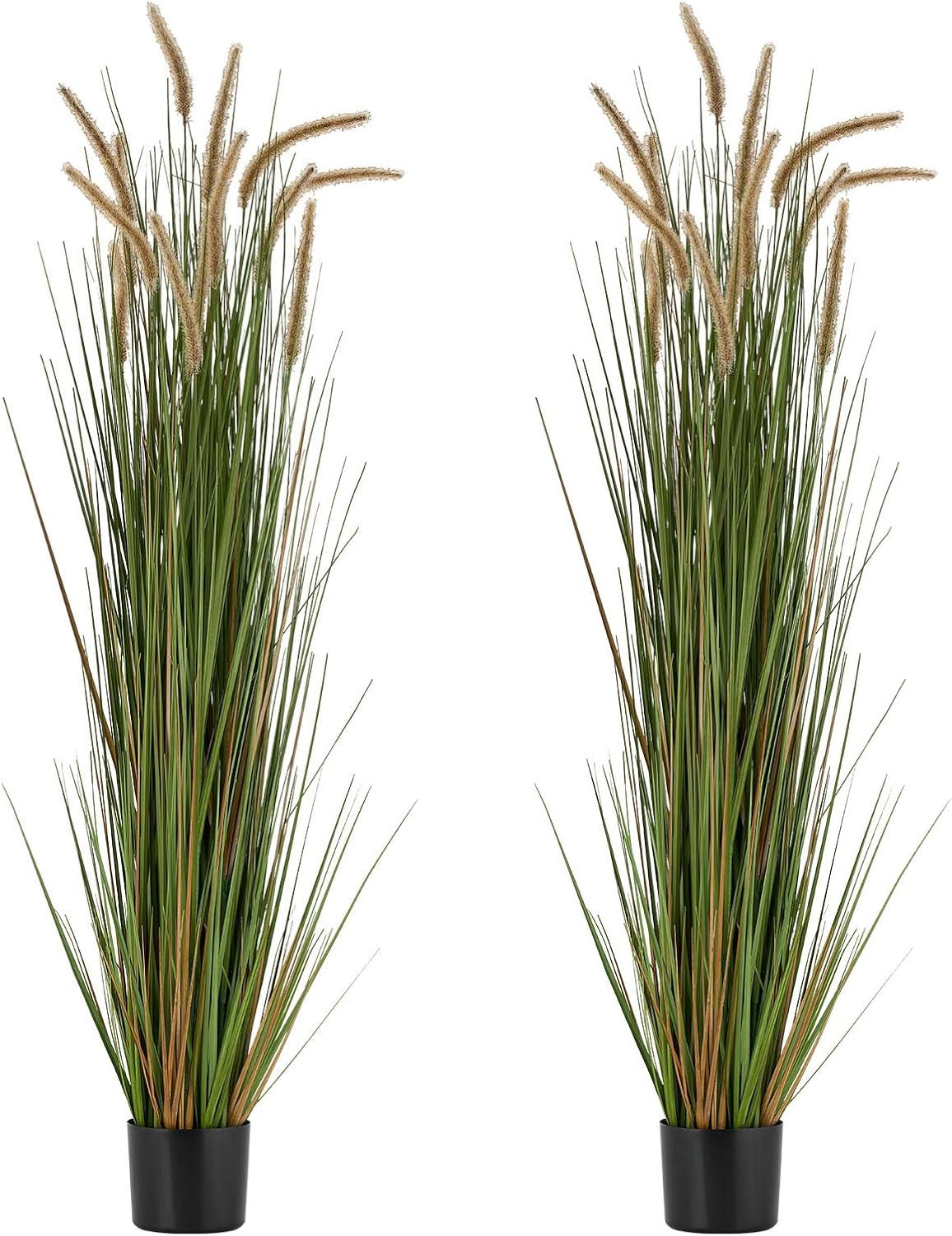 Artificial Grass Plant, 27 inch Faux Onion Grass Fake Greenery Shrubs Plant, Premium PVC for Indoor Outdoor House Home Garden Office Room Décor, Housewarming, 8 Pack Green