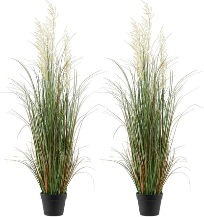 Artificial Grass Plant, 27 inch Faux Onion Grass Fake Greenery Shrubs Plant, Premium PVC for Indoor Outdoor House Home Garden Office Room Décor, Housewarming, 8 Pack Green