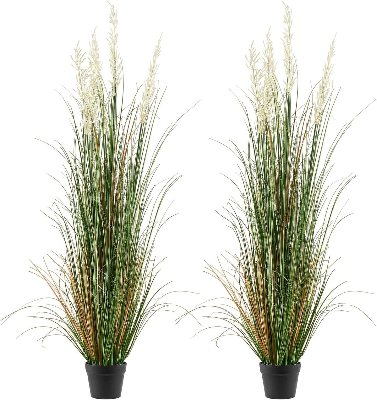 Artificial Grass Plant, 27 inch Faux Onion Grass Fake Greenery Shrubs Plant, Premium PVC for Indoor Outdoor House Home Garden Office Room Décor, Housewarming, 8 Pack Green