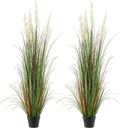 Artificial Grass Plant, 27 inch Faux Onion Grass Fake Greenery Shrubs Plant, Premium PVC for Indoor Outdoor House Home Garden Office Room Décor, Housewarming, 8 Pack Green