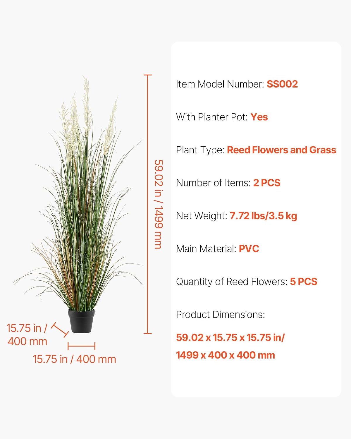 Artificial Grass Plant, 27 inch Faux Onion Grass Fake Greenery Shrubs Plant, Premium PVC for Indoor Outdoor House Home Garden Office Room Décor, Housewarming, 8 Pack Green