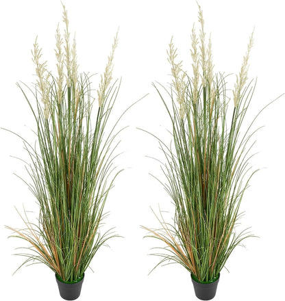 Artificial Grass Plant, 27 inch Faux Onion Grass Fake Greenery Shrubs Plant, Premium PVC for Indoor Outdoor House Home Garden Office Room Décor, Housewarming, 8 Pack Green