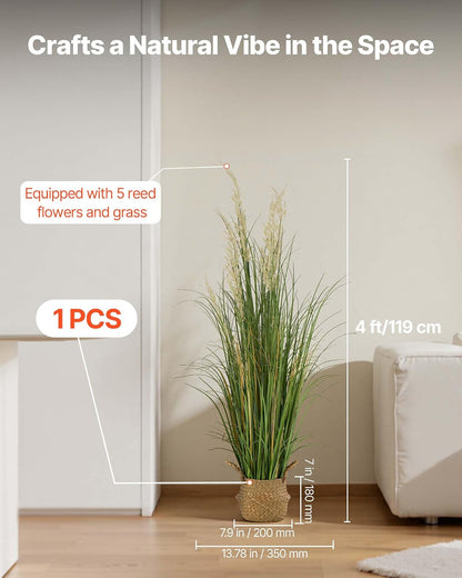 Artificial Grass Plant, 27 inch Faux Onion Grass Fake Greenery Shrubs Plant, Premium PVC for Indoor Outdoor House Home Garden Office Room Décor, Housewarming, 8 Pack Green