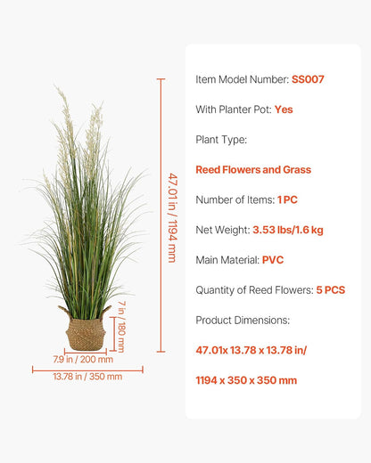 Artificial Grass Plant, 27 inch Faux Onion Grass Fake Greenery Shrubs Plant, Premium PVC for Indoor Outdoor House Home Garden Office Room Décor, Housewarming, 8 Pack Green