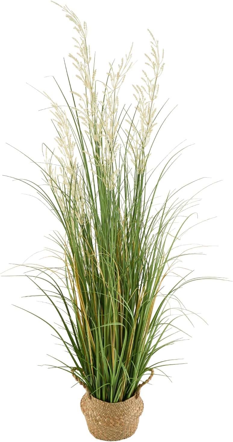Artificial Grass Plant, 27 inch Faux Onion Grass Fake Greenery Shrubs Plant, Premium PVC for Indoor Outdoor House Home Garden Office Room Décor, Housewarming, 8 Pack Green