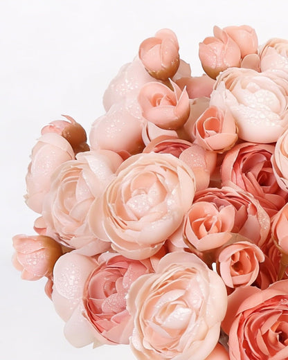 24 Pcs Ranunculus Artificial Flower Faux Silk Mini Ranunculus Flowers Fake Flowers for DIY Bouquet,Centerpieces Tables, Wedding Decor, Bridal Shower Decorations,Home Decor