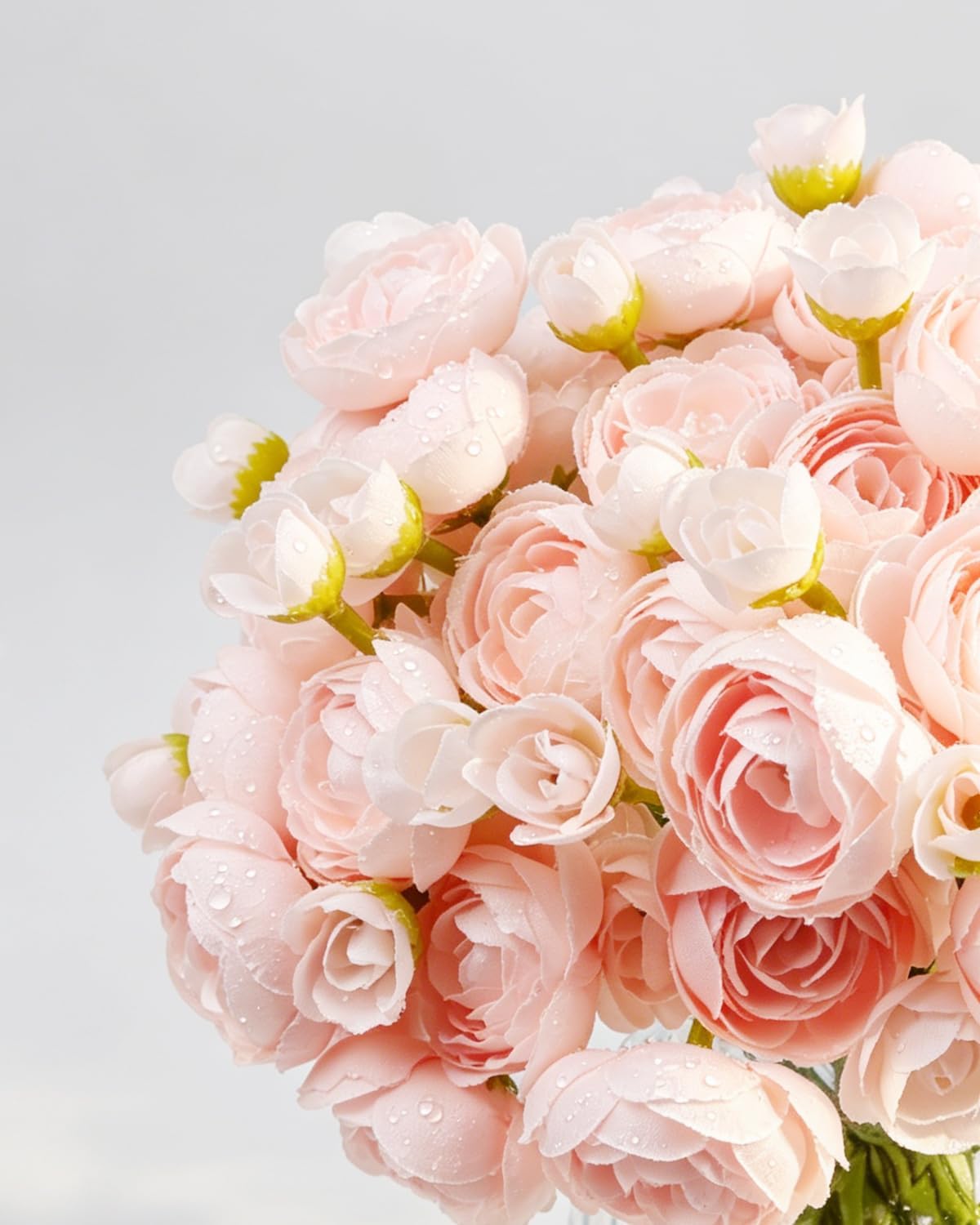 24 Pcs Ranunculus Artificial Flower Faux Silk Mini Ranunculus Flowers Fake Flowers for DIY Bouquet,Centerpieces Tables, Wedding Decor, Bridal Shower Decorations,Home Decor